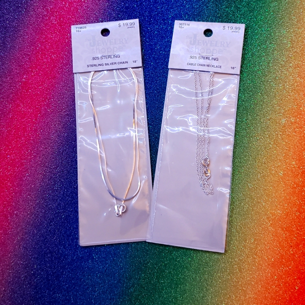 Sterling Silver 925 Chain Necklaces×2